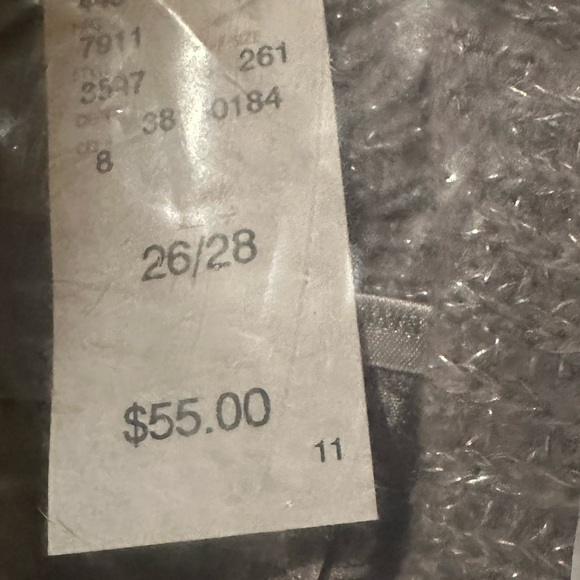 Avenue plus size 26/28 NWT colorblock gray pink lurex sweater cable knit pastel - Picture 5 of 8